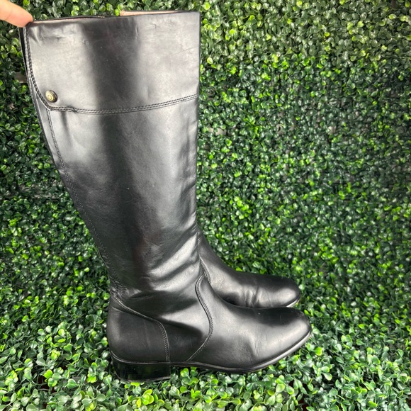 CORSO COMO BLACK KNEE HIGH PULL UP BOOTS SIZE 7.5 - Picture 2 of 13